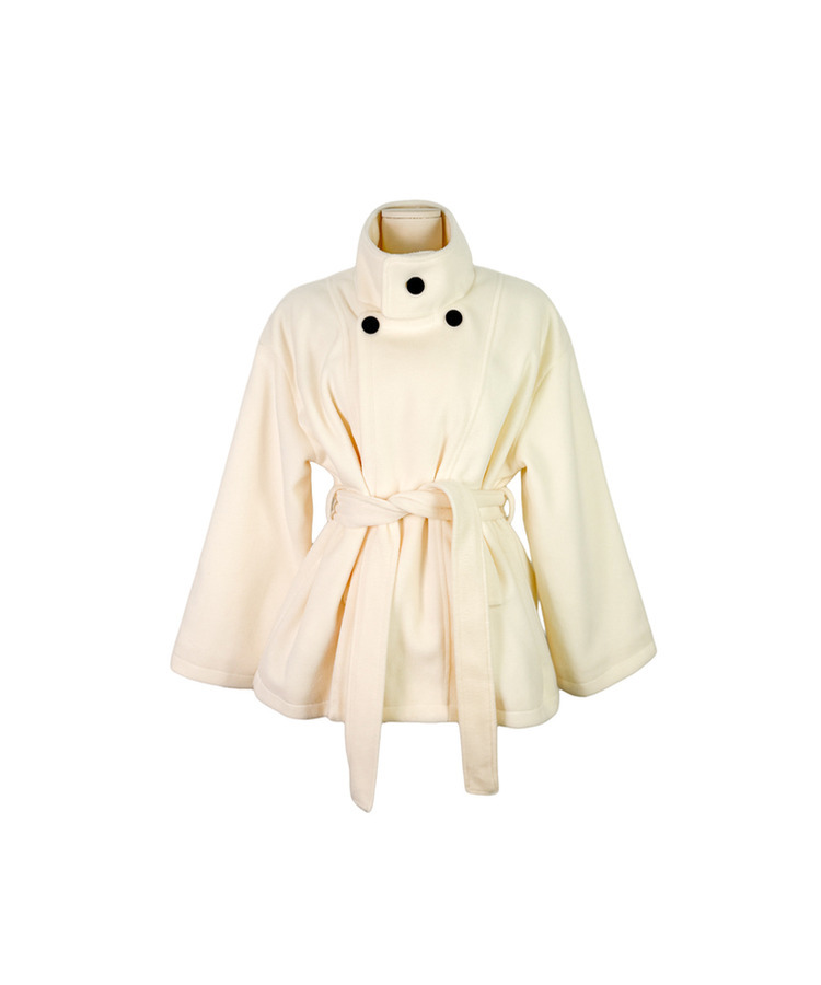 ハイネックダブルボタンハーフコート