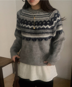 ベーシックノルディックニット GRAY