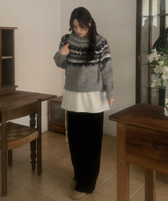 ベーシックノルディックニット GRAY