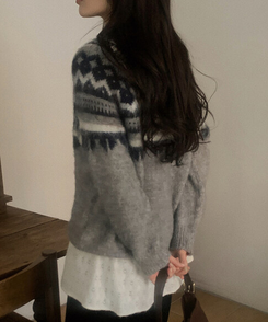 ベーシックノルディックニット GRAY