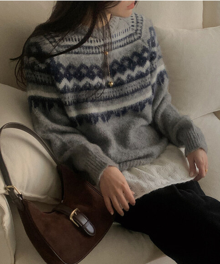 ベーシックノルディックニット GRAY