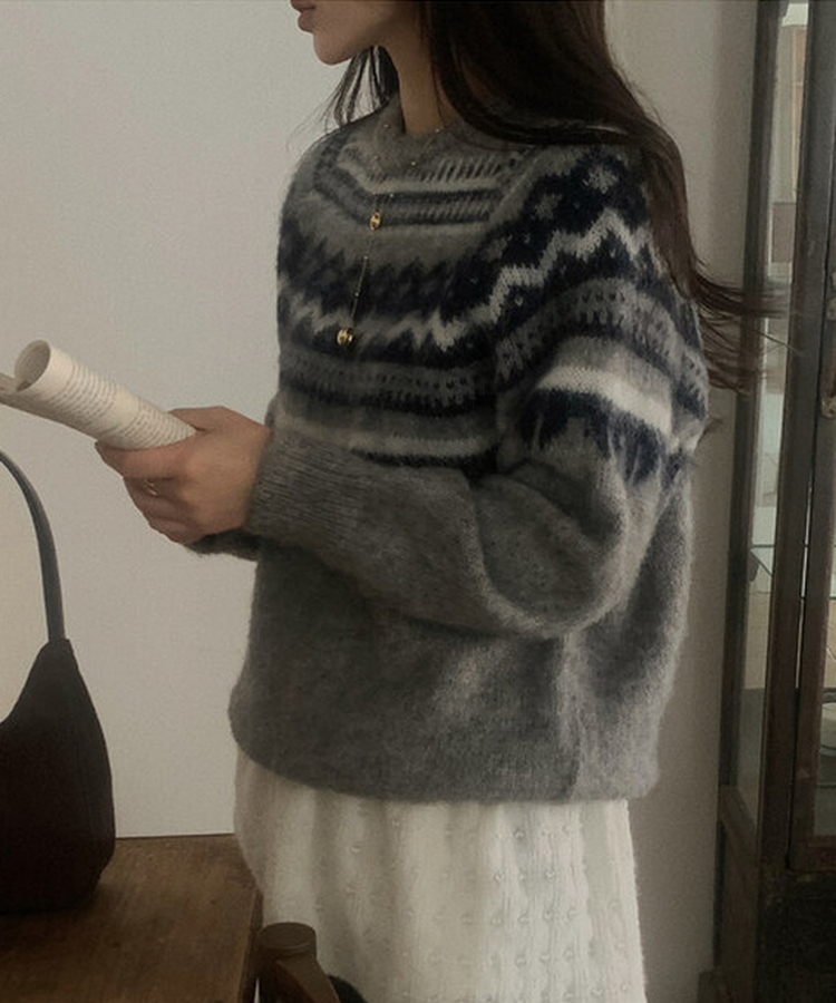 ベーシックノルディックニット GRAY