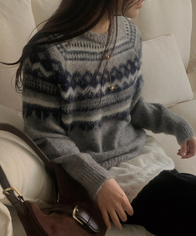 ベーシックノルディックニット GRAY