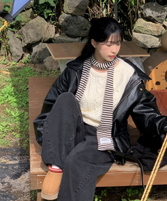 ストライプスカーフ BLACK