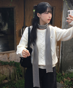 ストライプスカーフ BLACK