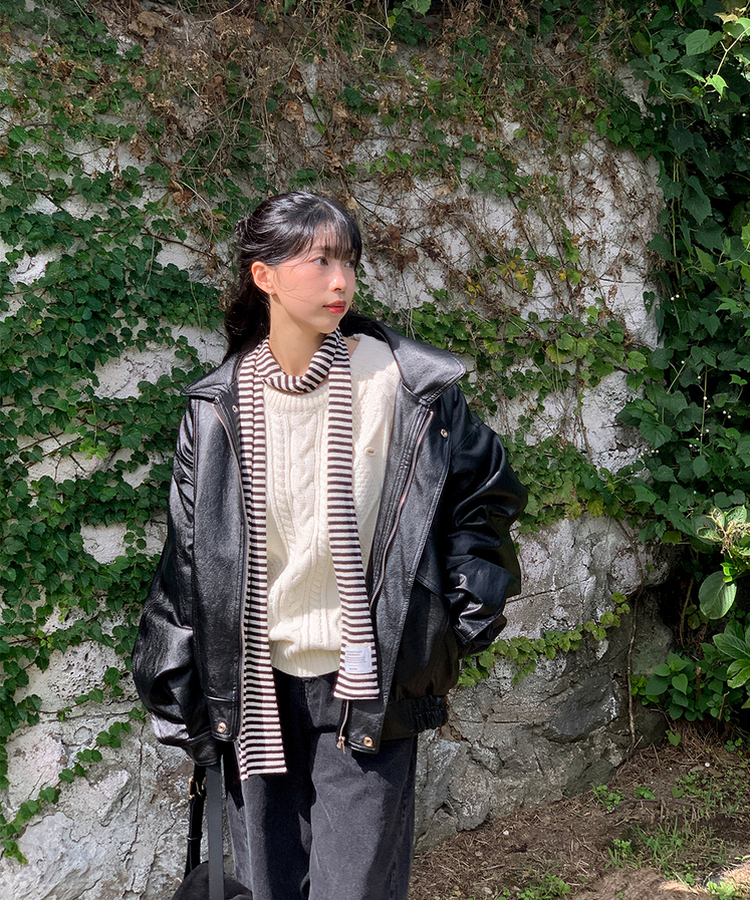 ストライプスカーフ BLACK