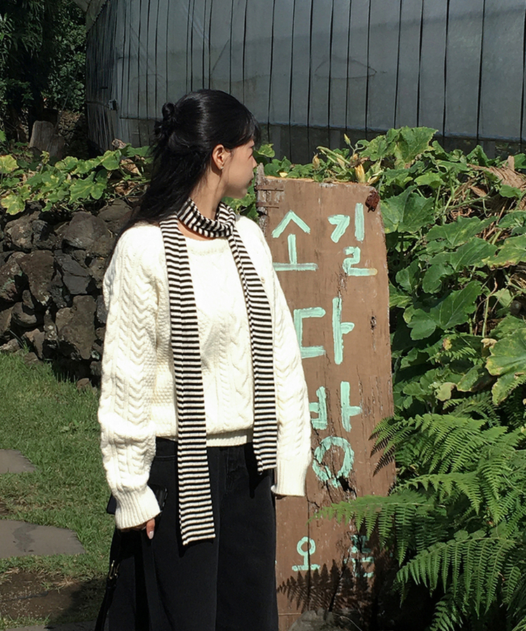 ストライプスカーフ BLACK