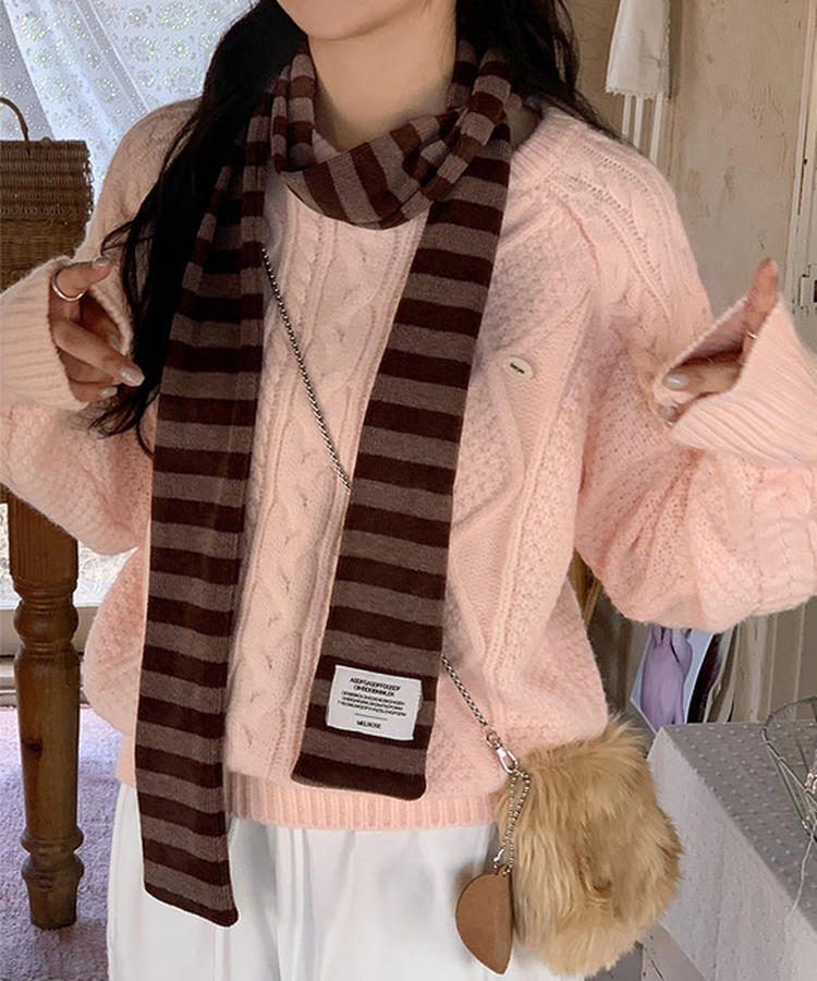 ストライプスカーフ BROWN