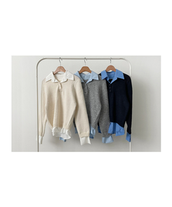 ワンレイヤードシャツニット