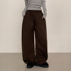 【起毛】ヒーティングサイドピンタックトレーニングパンツ BROWN