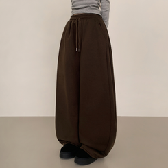 【起毛】ヒーティングサイドピンタックトレーニングパンツ BROWN