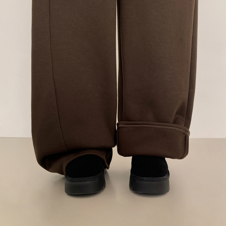 【起毛】ヒーティングサイドピンタックトレーニングパンツ BROWN