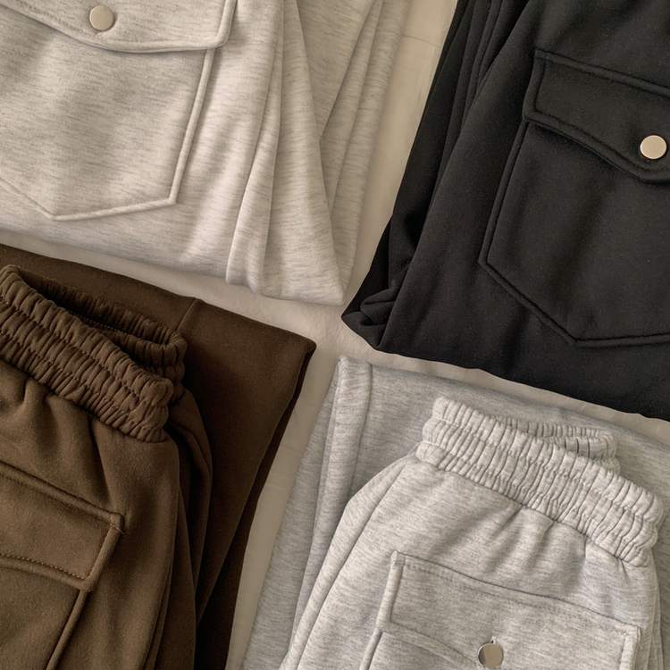 【起毛】ヒーティングサイドピンタックトレーニングパンツ