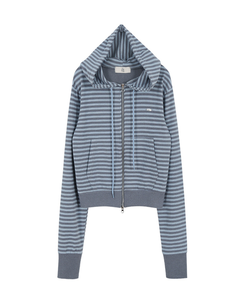 【起毛】ストライプウォーマーフードジャンパー