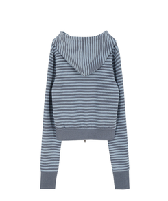 【起毛】ストライプウォーマーフードジャンパー