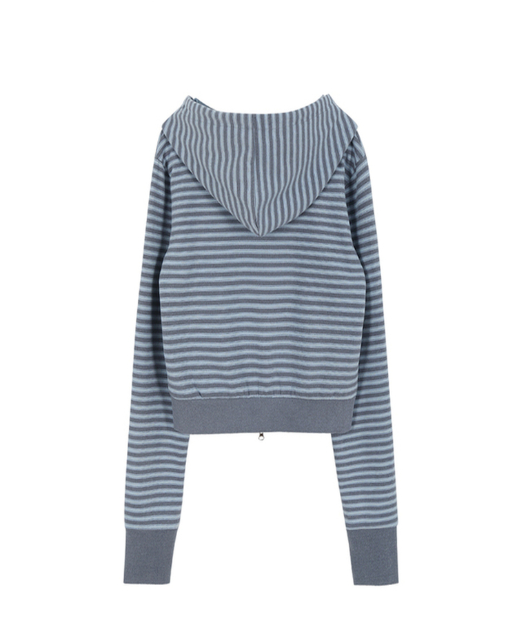 【起毛】ストライプウォーマーフードジャンパー