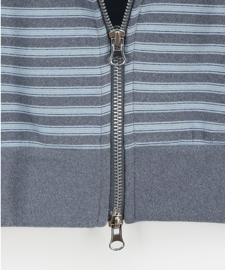 【起毛】ストライプウォーマーフードジャンパー