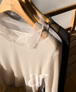 （華奢見えシルエット／伸縮性あり）ヘイラ メッシュカラーロングTシャツ