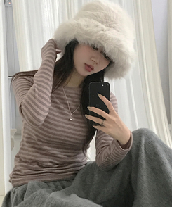 ヘイソーブル長袖Ｔシャツ NUDE PINK