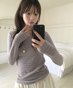 ヘイソーブル長袖Ｔシャツ LAVENDER