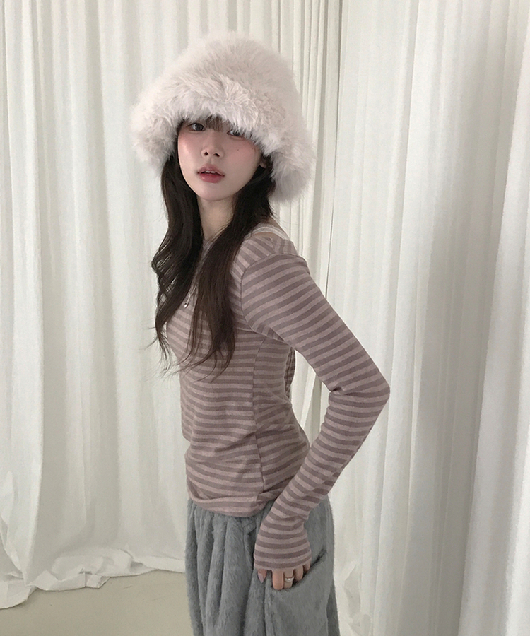 ヘイソーブル長袖Ｔシャツ NUDE PINK