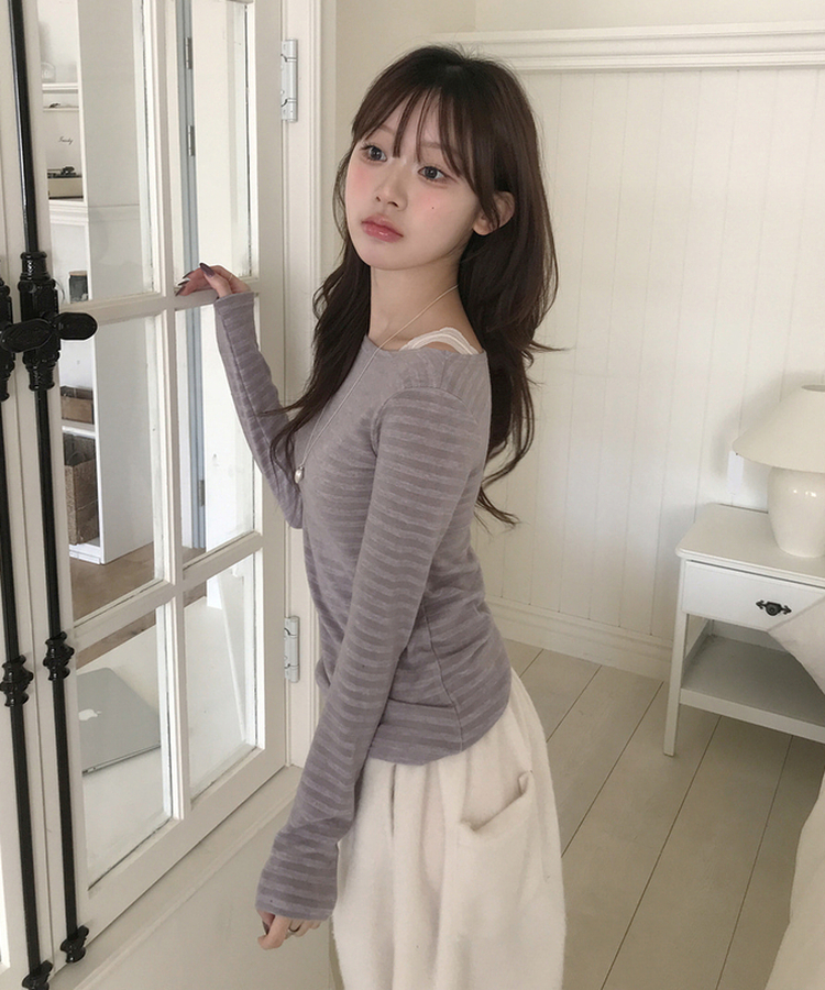 ヘイソーブル長袖Ｔシャツ LAVENDER