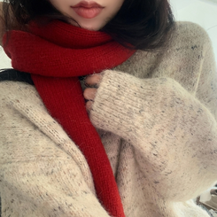 ウィンターニットマフラー RED