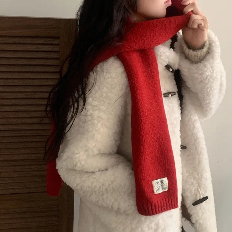 ウィンターニットマフラー RED