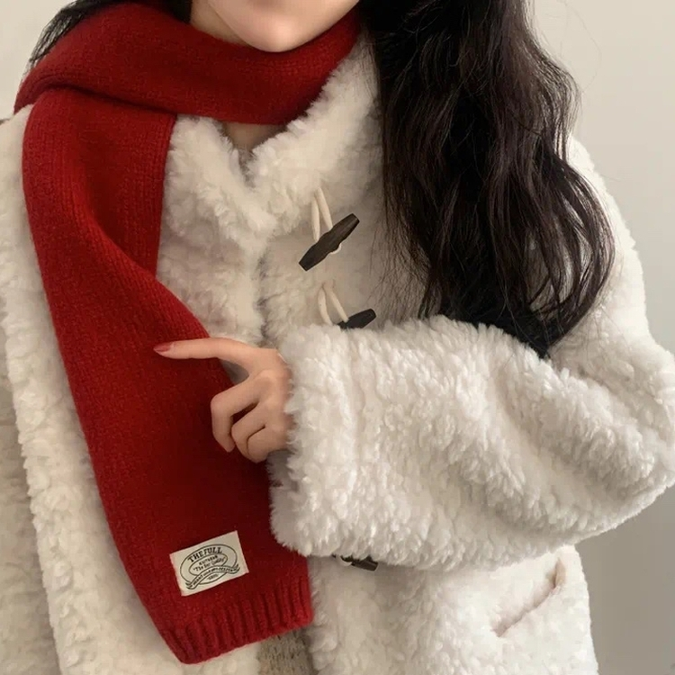 ウィンターニットマフラー RED