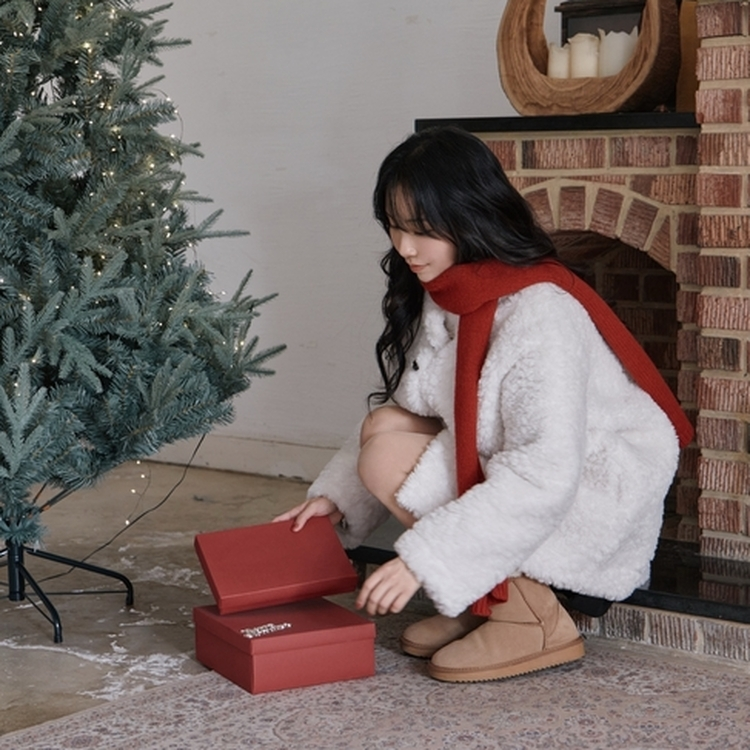 ウィンターニットマフラー RED