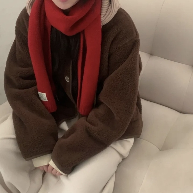 ウィンターニットマフラー RED