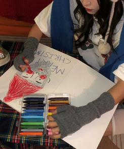 ウォーマーロング手袋 GREY