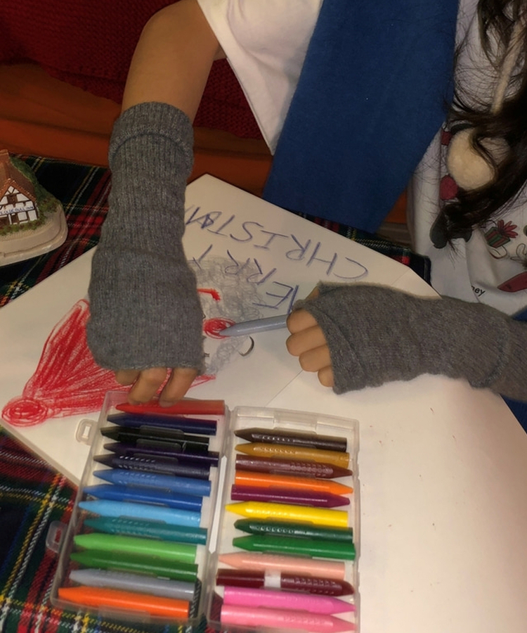 ウォーマーロング手袋 GREY