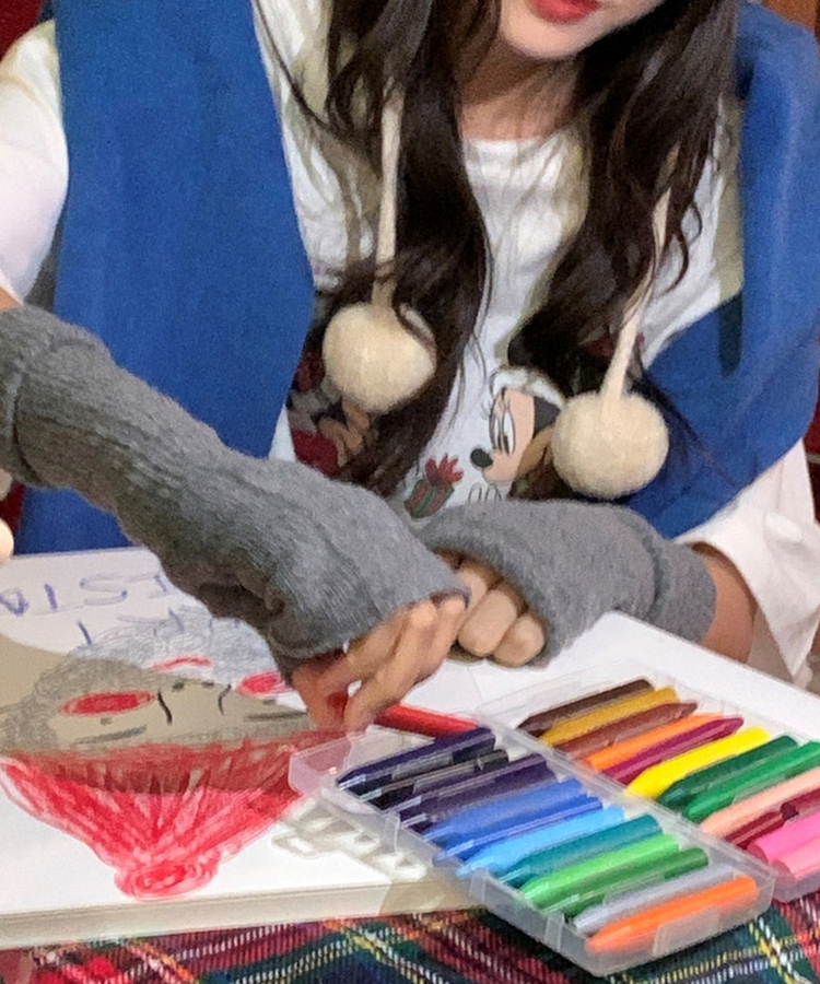 ウォーマーロング手袋 GREY