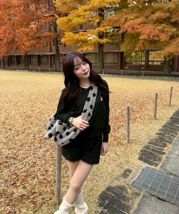 【❤️MADE】 자수 라운드 가디건 블랙