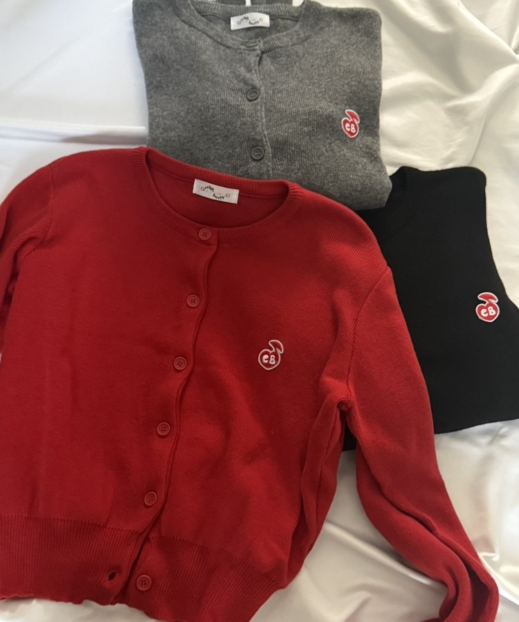 【❤️MADE】 자수 라운드 가디건 블랙