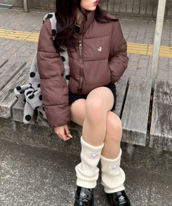 【❤️MADE】 ブローチ付きベーシックショートダウン BROWN