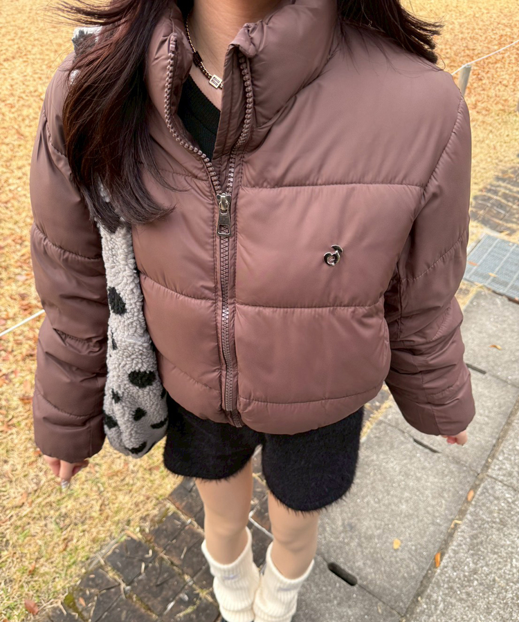 【❤️MADE】 ブローチ付きベーシックショートダウン BROWN