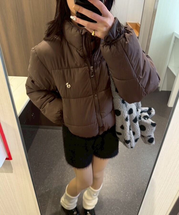 【❤️MADE】 ブローチ付きベーシックショートダウン BROWN