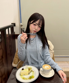 【❤️MADE/SET】ブローチ付きストライプＴシャツ SKY BLUE