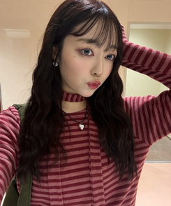 【❤️MADE/SET】ブローチ付きストライプＴシャツ RED