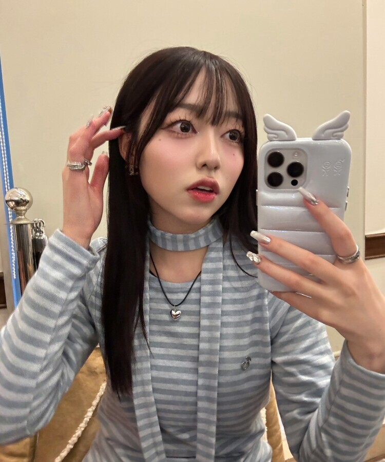 【❤️MADE/SET】ブローチ付きストライプＴシャツ SKY BLUE