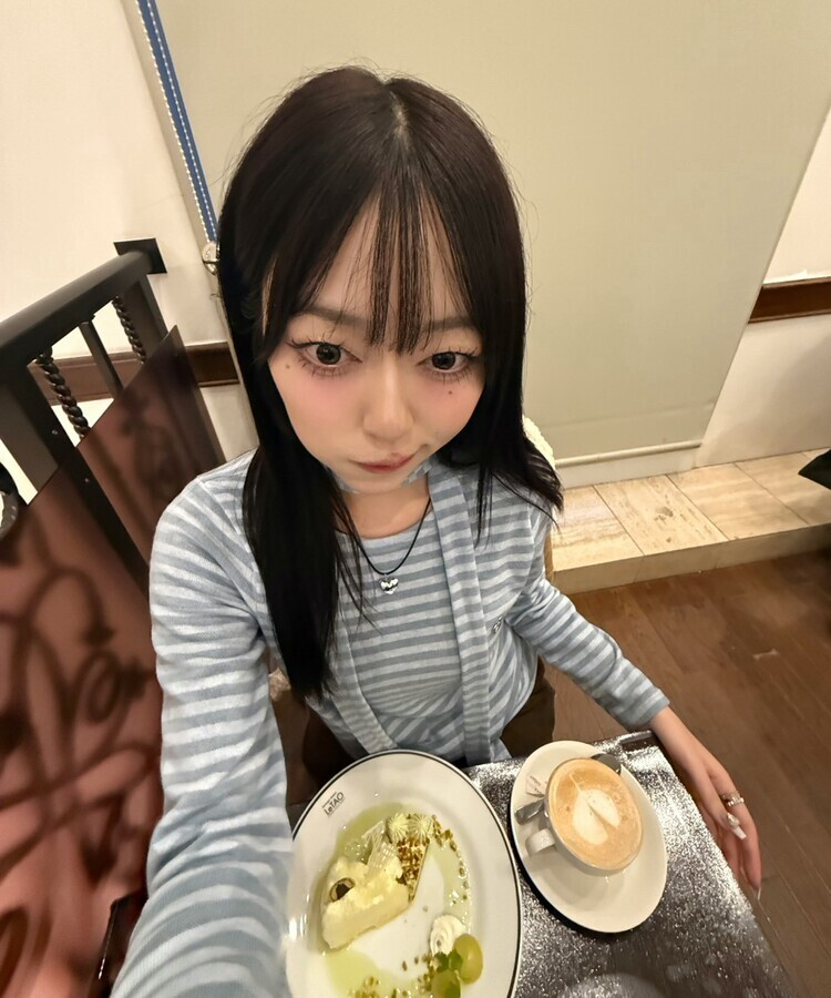 【❤️MADE/SET】ブローチ付きストライプＴシャツ SKY BLUE