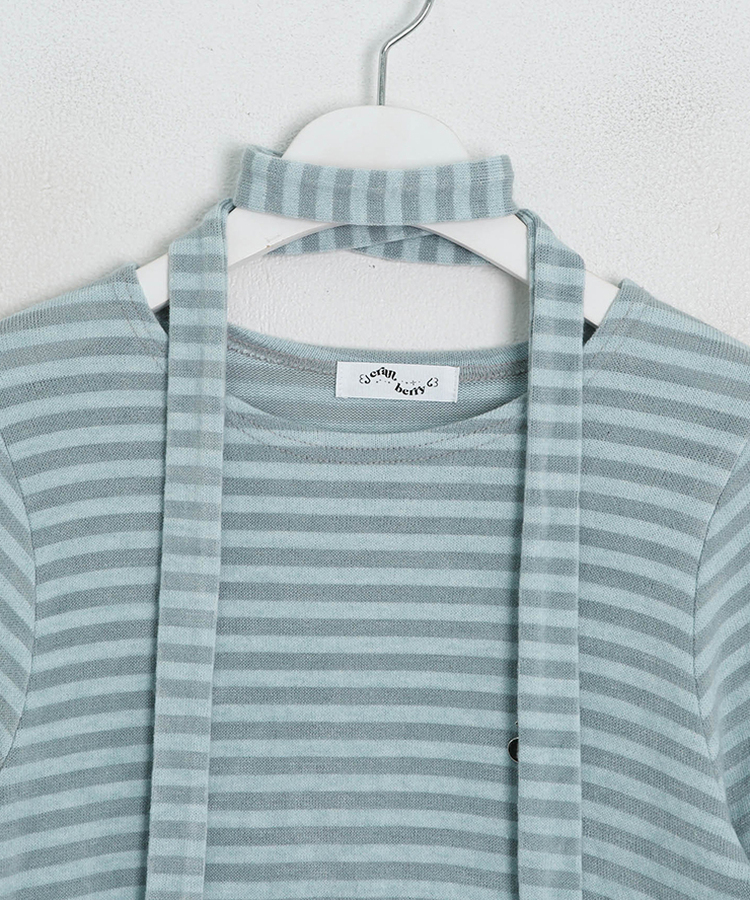 【❤️MADE/SET】ブローチ付きストライプＴシャツ