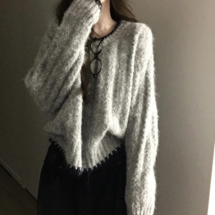 バイカラーVネックニット｜ニット｜韓国ファッション通販 SONA