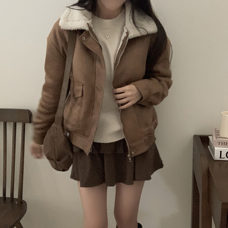 양털 뽀글이 긴팔 점퍼무스탕