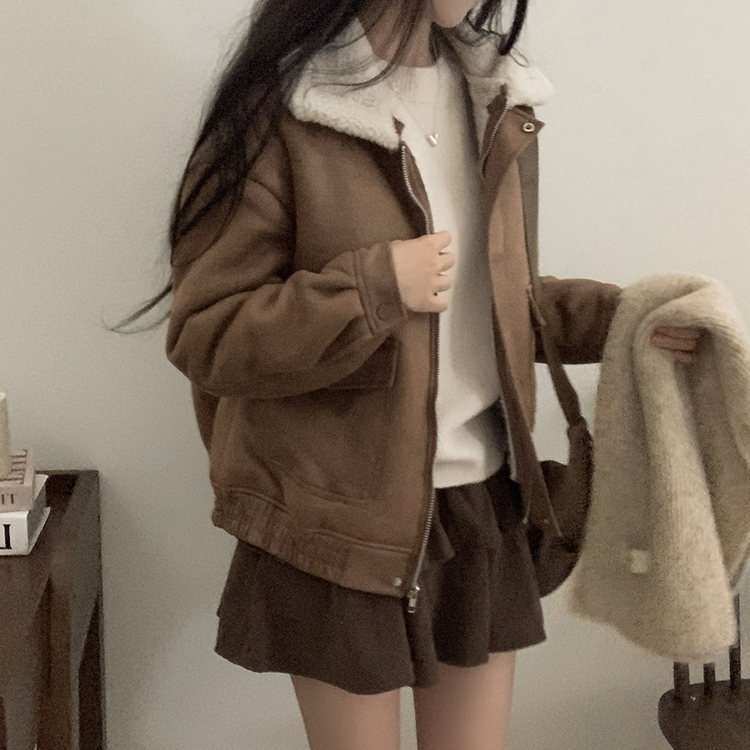 양털 뽀글이 긴팔 점퍼무스탕