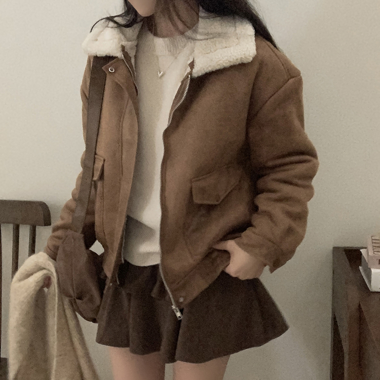 양털 뽀글이 긴팔 점퍼무스탕