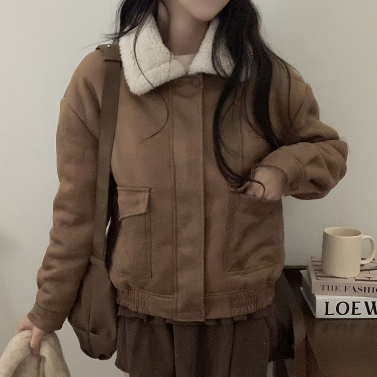 양털 뽀글이 긴팔 점퍼무스탕