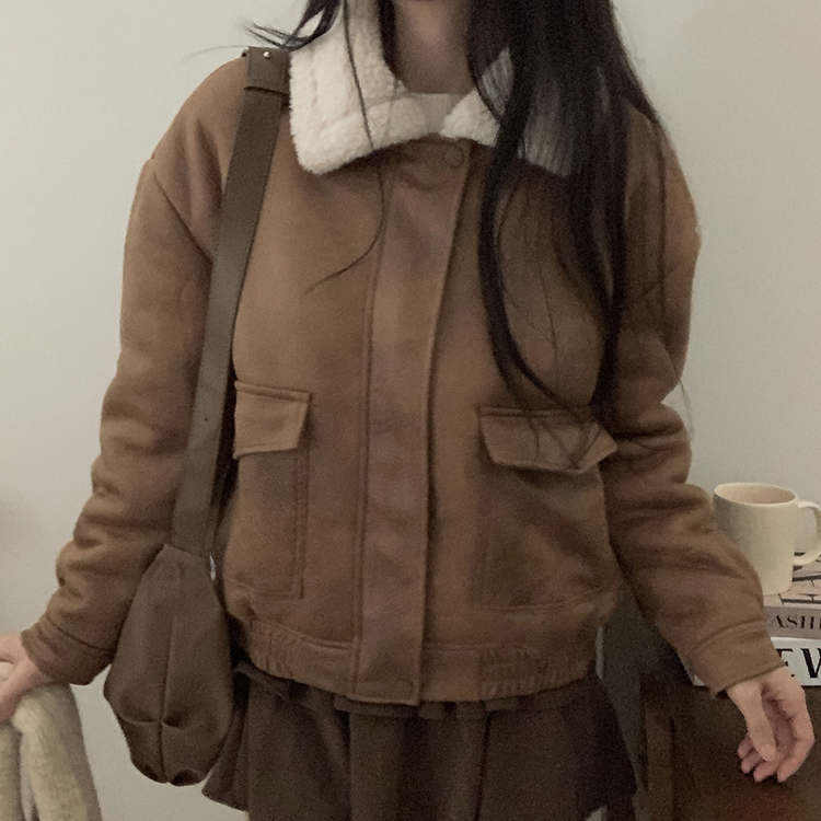 양털 뽀글이 긴팔 점퍼무스탕